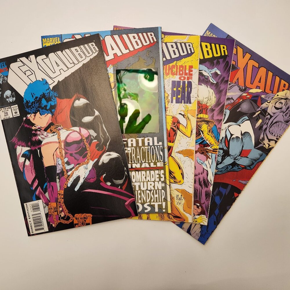Lot of 5 Excalibur Comic Book 70 71 72 73 74 1993 1994 Marvel Run Hologram 90s